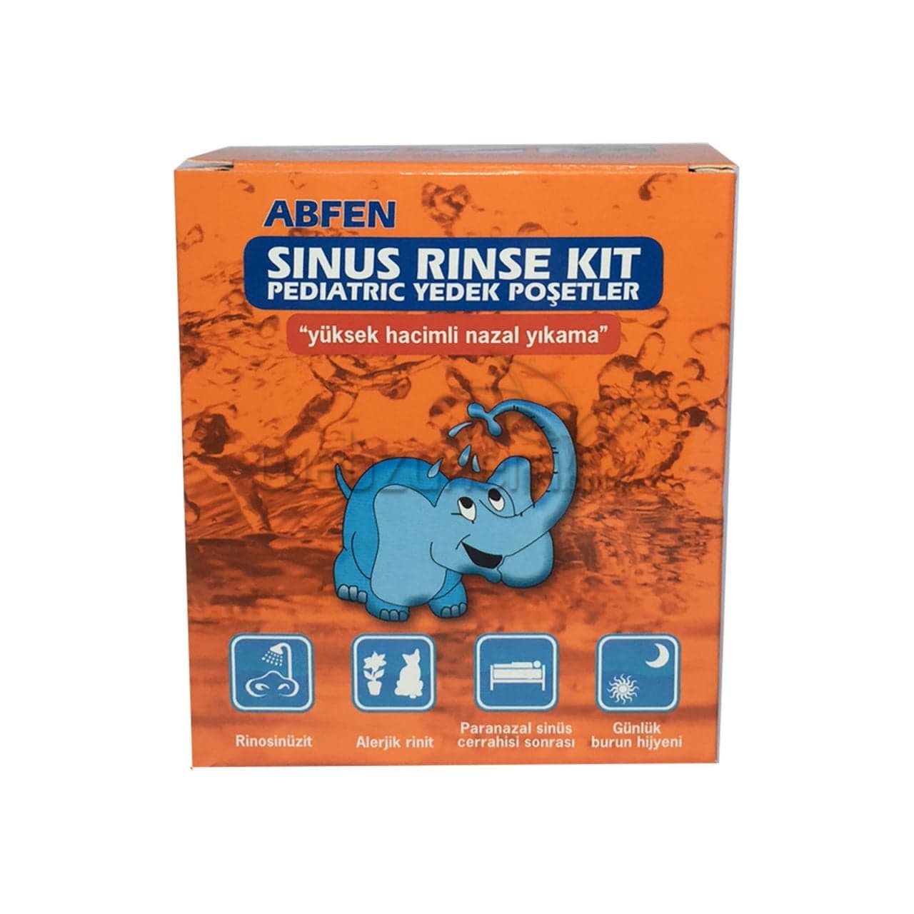 SKT:11/2026 Abfen Sinus Rinse Kit Pediatrik 50 Yedek Poşetler