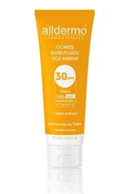 Alldermo Güneş Koruyucu Yüz Kremi Spf 30+ 75 ml