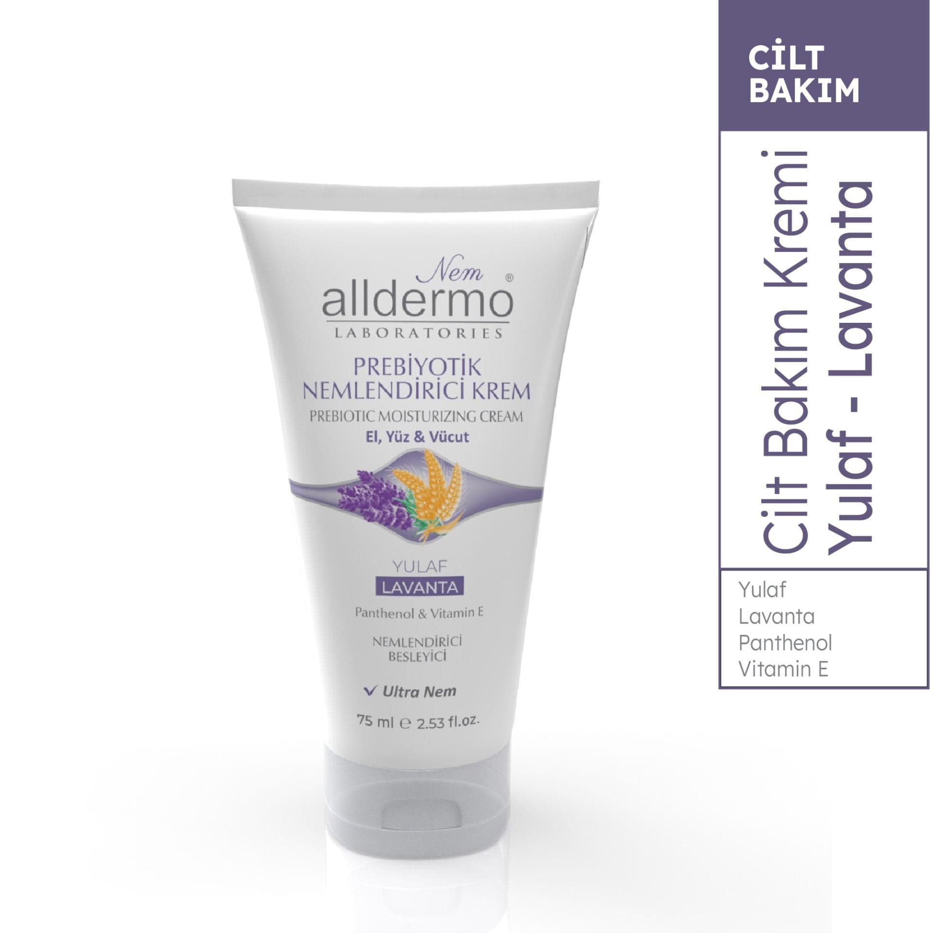 Alldermo Prebiyotik Nemlendirici Krem Yulaf Lavanta 75 ml