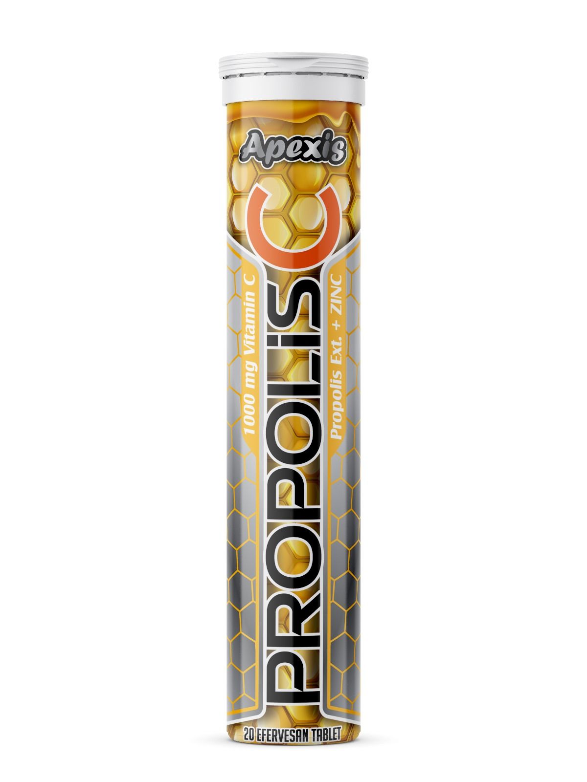 Apexis Propolis Vit C 1000mg + Zinc 20 Efervesan Tablet