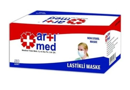 Artı Med 3 Katlı Filtreli Maske (5 x 10'lu paket) 50 Adet