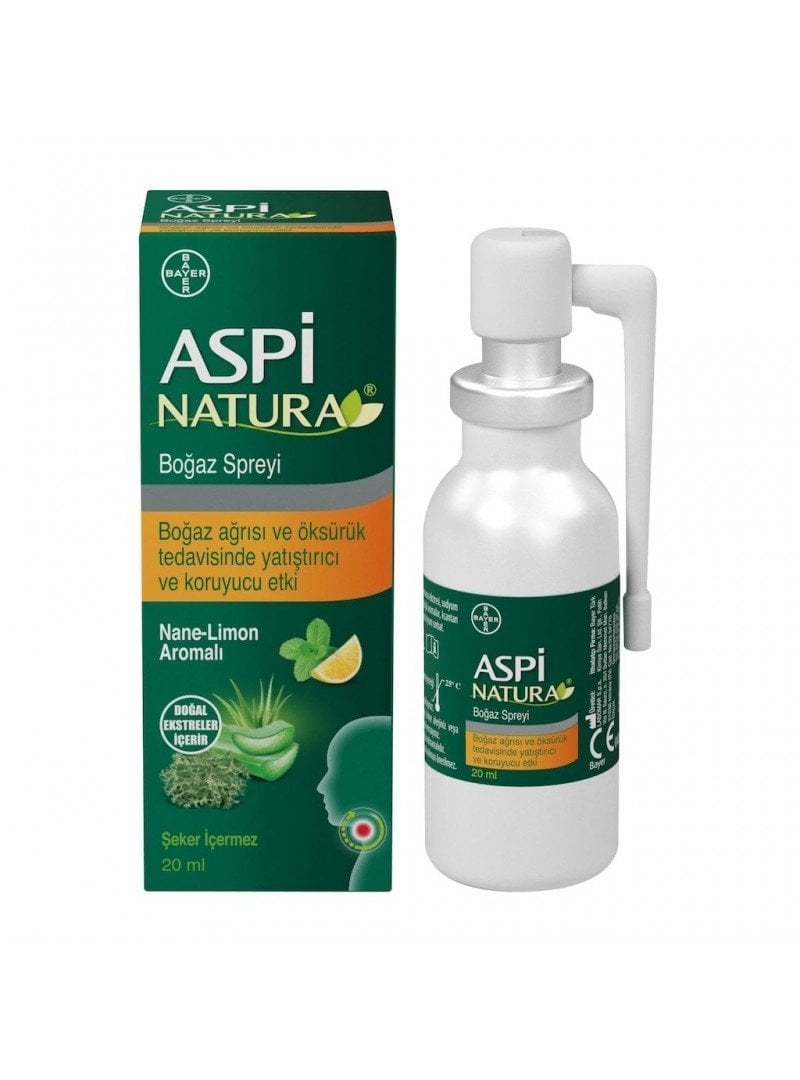 SKT:11/2026 Aspi Natura Boğaz Spreyi Nane-Limon Aromalı 20ml