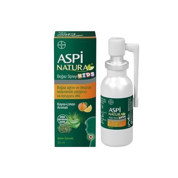 SKT:11/2026 Aspi Natura Kids Boğaz Spreyi Kayısı-Limon Aromalı 20ml
