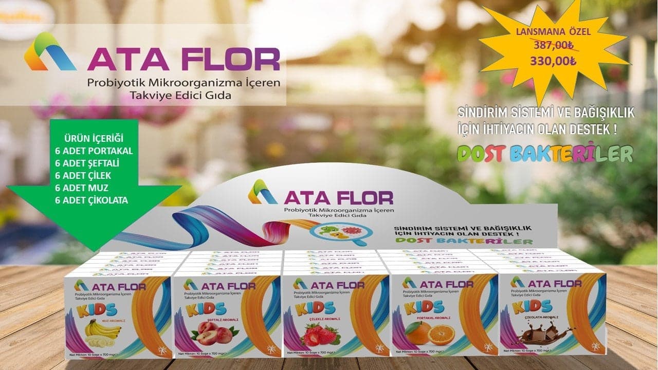 Ata Flor Probiyotik 10 Saşe 30'lu Stand Meyve Aromalı