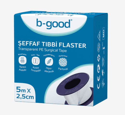 B-Good Şeffaf Tıbbi Flaster 5m x 2,5cm