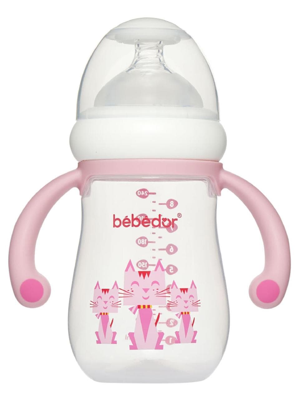 Bebedor Geniş Ağızlı Kulplu PP Biberon +0 Ay 240ml