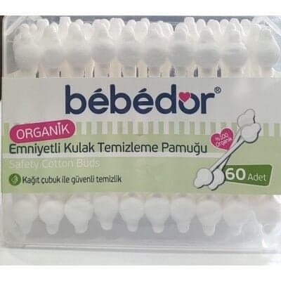Bebedor Organik Emniyetli Kulak Temizleme Pamuğu 60'lı