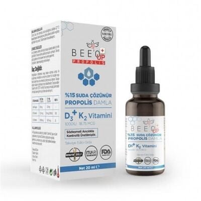 Bee o Up Propolisli D3+K2 1000IU Damla 20ml %15 Suda Çözünür