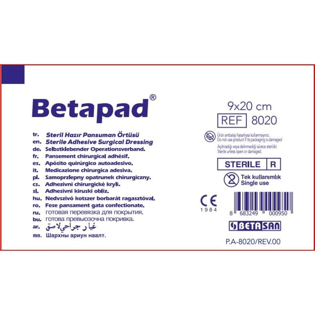 Betapad Steril Hazır Pansuman Örtüsü 9x20cm