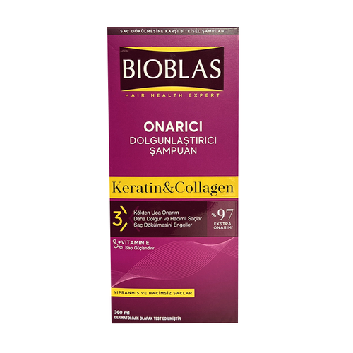 Bioblas Kolajen ve Keratin Dolgunlaştırıcı ve Bariyer Onarıcı Şampuan 360 ml