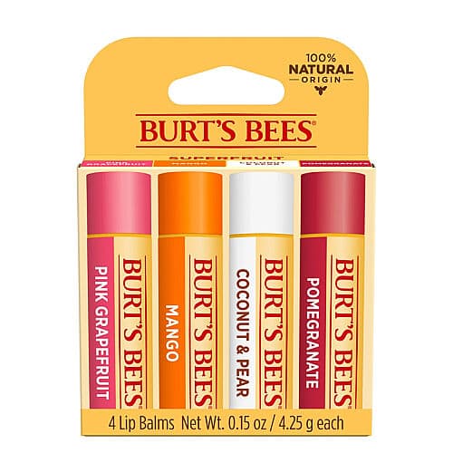 Burts Bees 4 Lip Balms 4.25 gr
