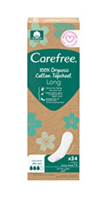 Carefree Organic Cotton Topsheet Uzun Günlük Ped 24'lü