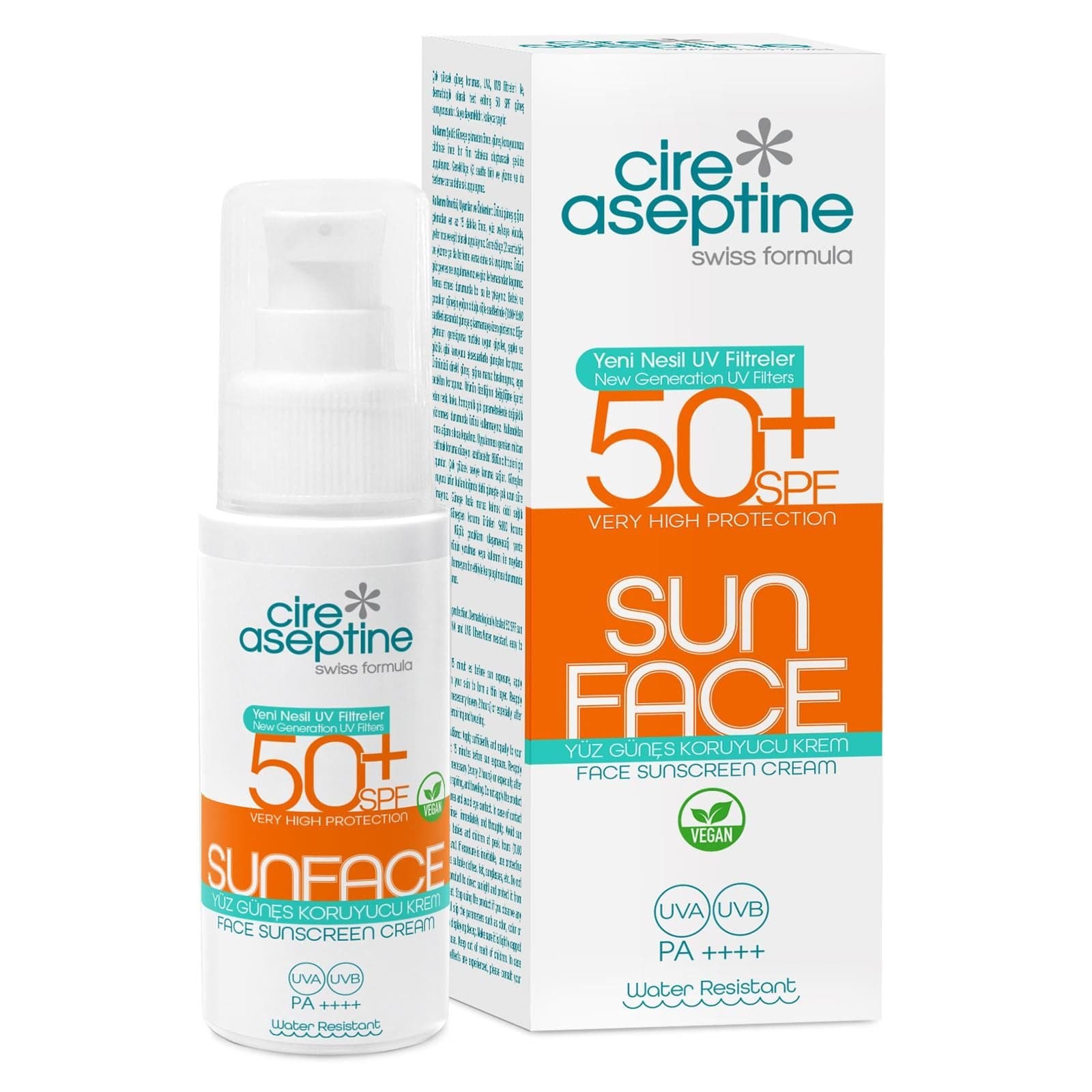 Cire Aseptine Sun Face Spf 50+ Yüz Güneş Koruyucu Krem 60 Ml