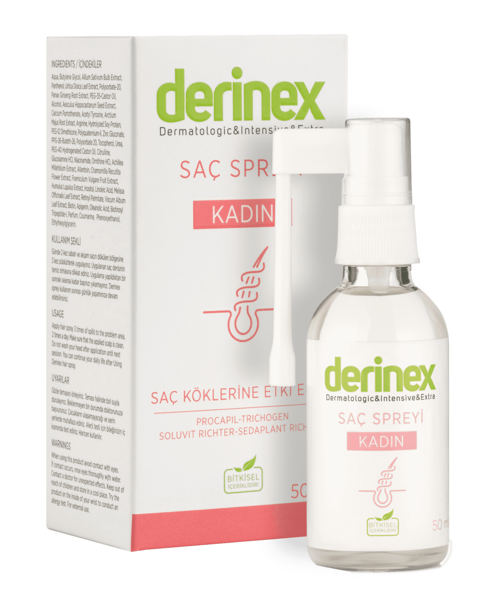 Derinex Saç Bakım Spreyi Kadın 50ml