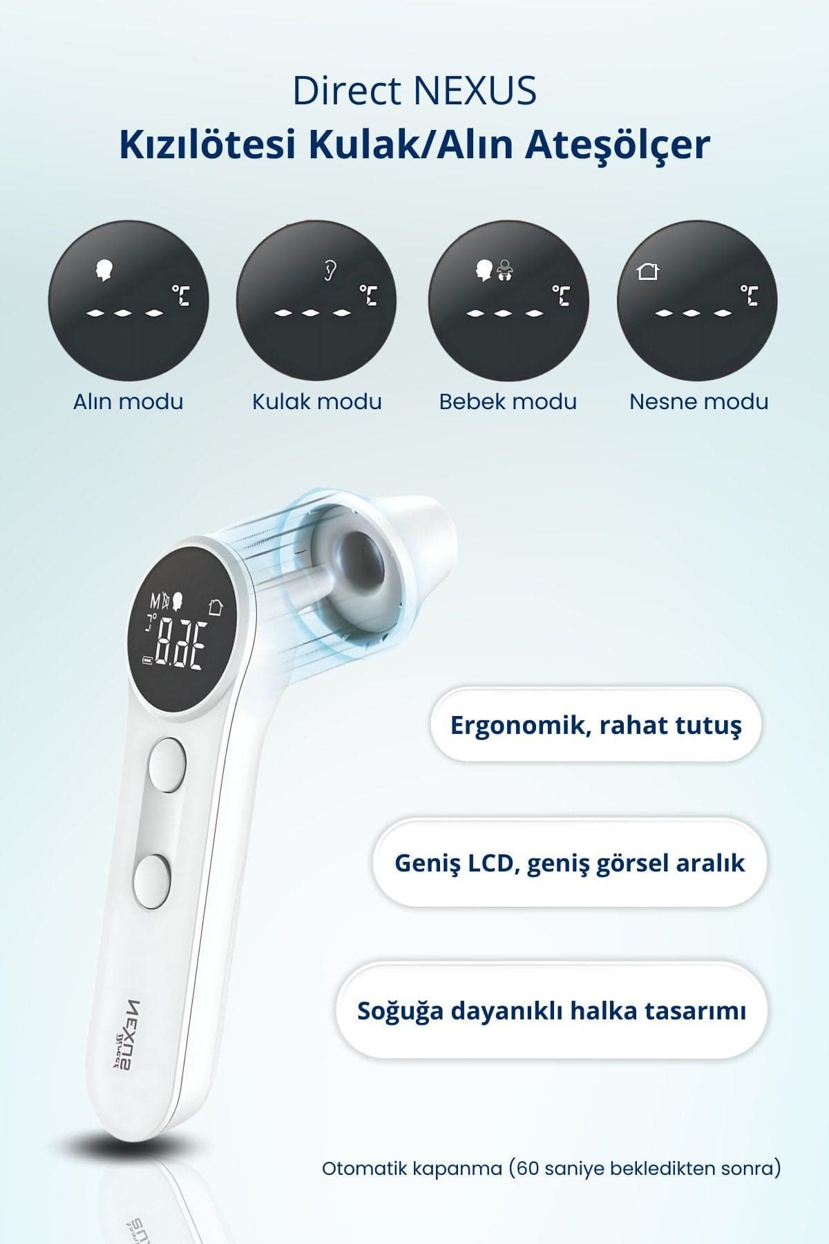 Direct Nexus Dual Kulaktan ve Alından Ateş Ölçer