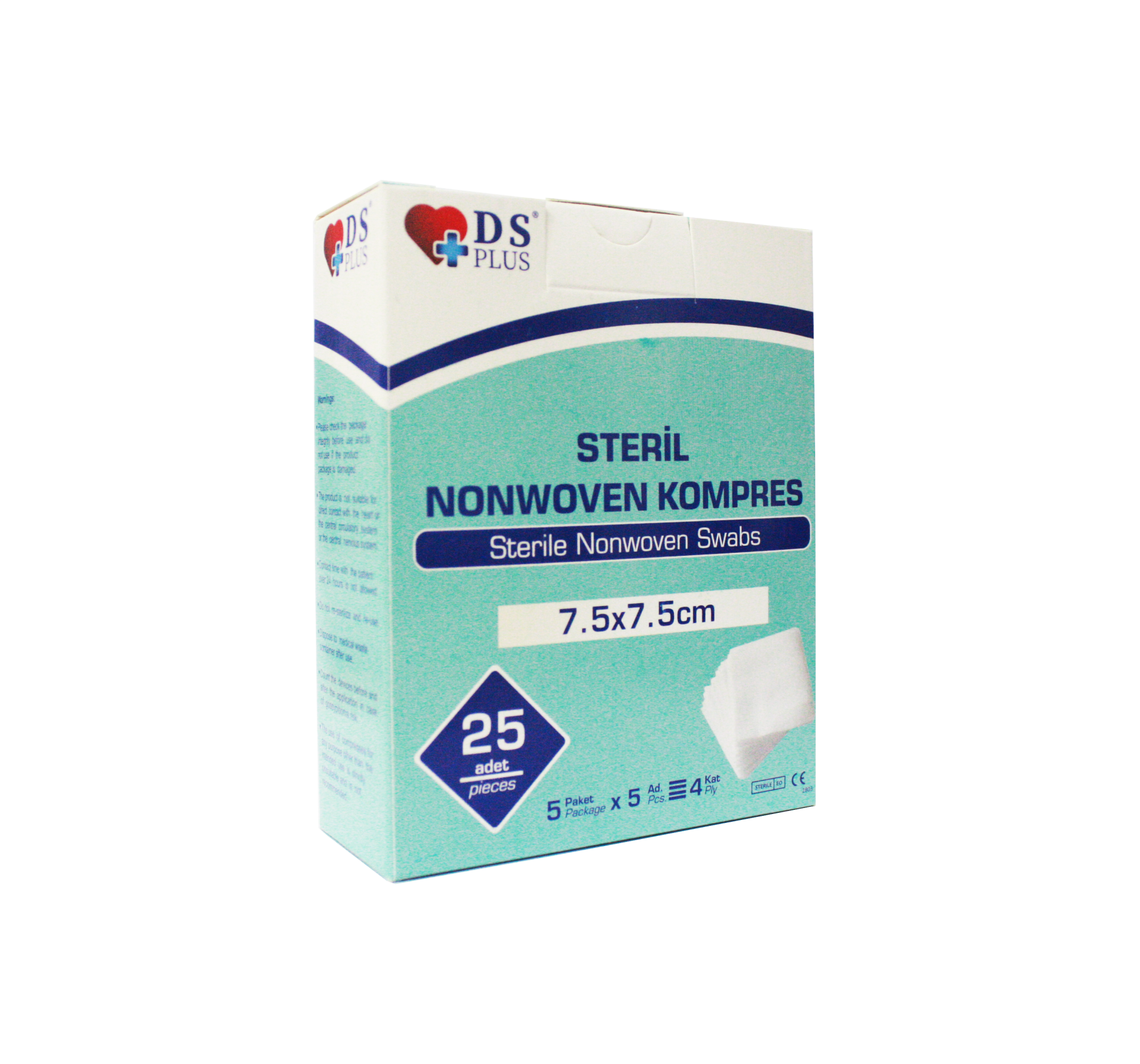 Ds Plus Gaz Kompres Nonwoven Steril 7,5x7,5 cm 25'li