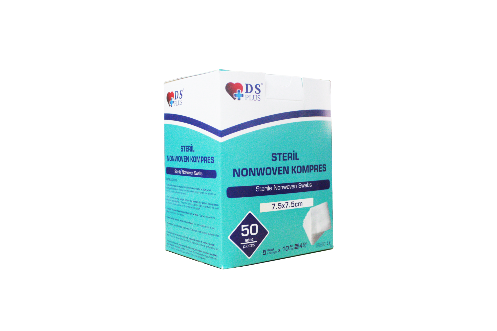 Ds Plus Gaz Kompres Nonwoven Steril 7,5x7,5 cm 50'li