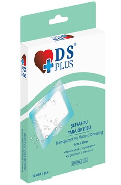 Ds Plus Şeffaf Su Geçirmez Pu Yara Örtüsü 9x10 cm 10'lu