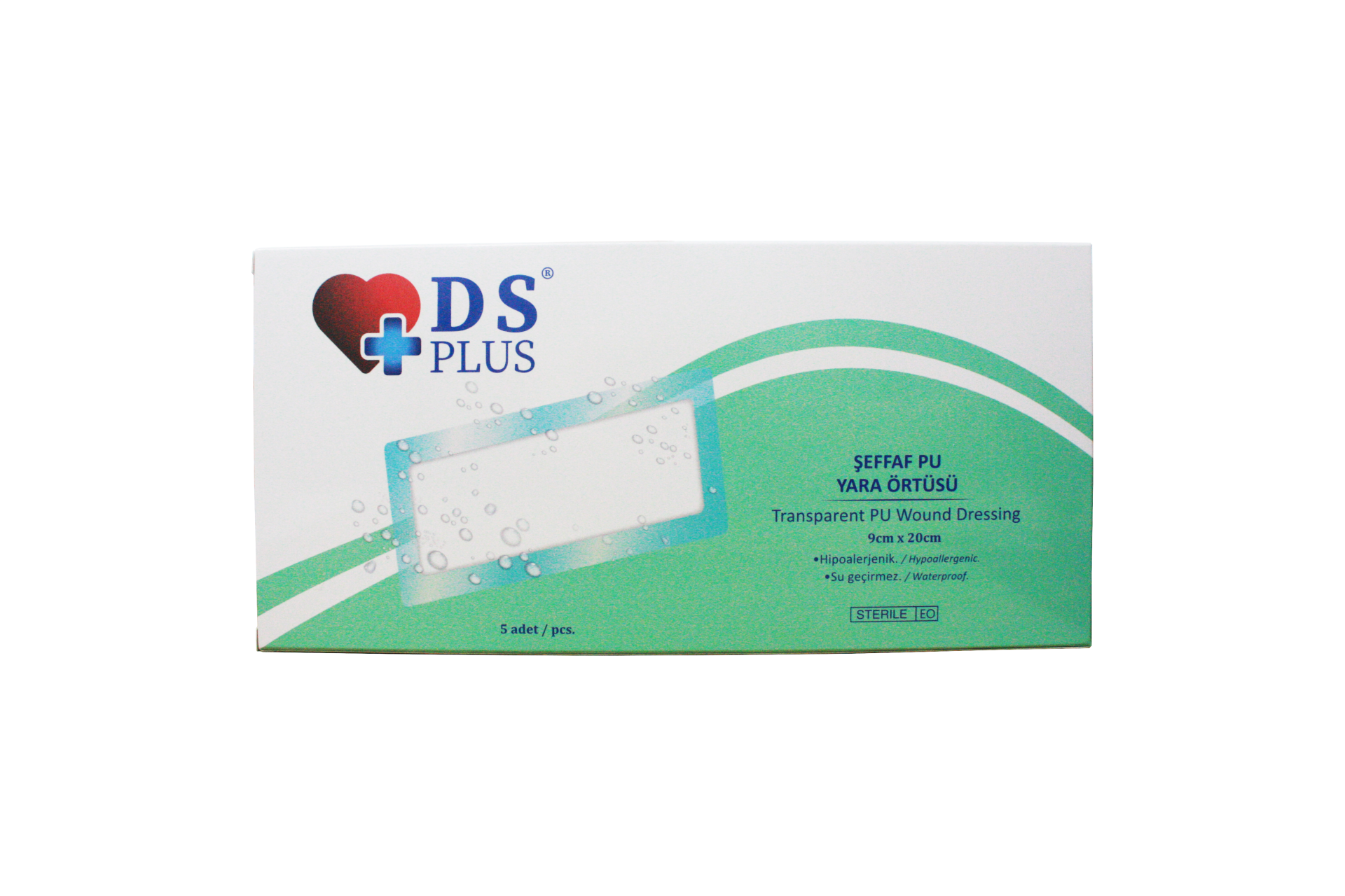Ds Plus Su Geçirmez Yara Örtüsü 9cm x 20cm 5'li