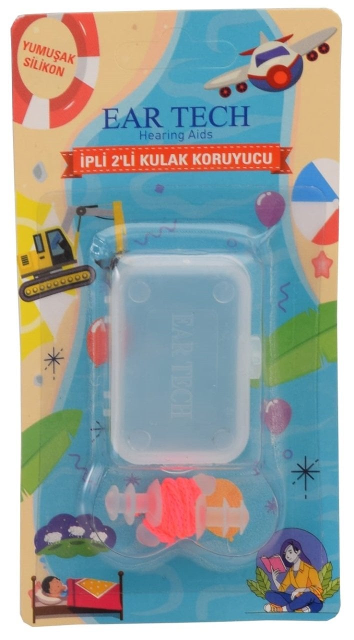 Ear Tech Silikon İpli 2'li Kulak Tıkacı