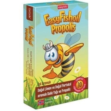 SKT:01/2027 Easyfishoil Propolis ve Omega 3 30 Adet