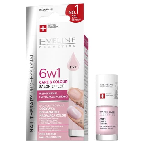 Eveline Cosmetics 6w1 Care&Colour Salon Effect 5 ml - Pink