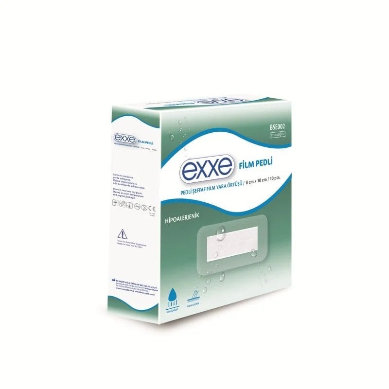 Exxe Pedli Şeffaf Film Yara Örtüsü 8cm x 10cm 10 Adet