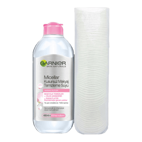 Garnier Micellar Kusursuz Makyaj Temizleme Suyu 400 ml Makyaj Pamuğu HEDİYELİ