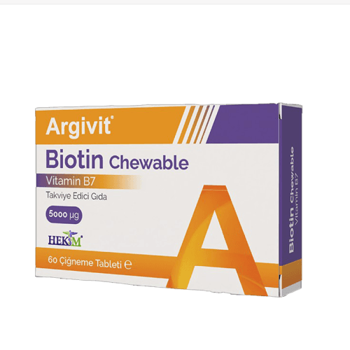 Hekim İlaç Argivit Biotin Chewable Takviye Edici Gıda 60 Tablet