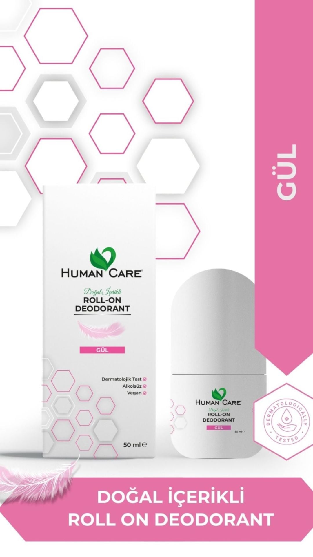 Human Care Doğal Roll On Gül Kokulu 50 ml