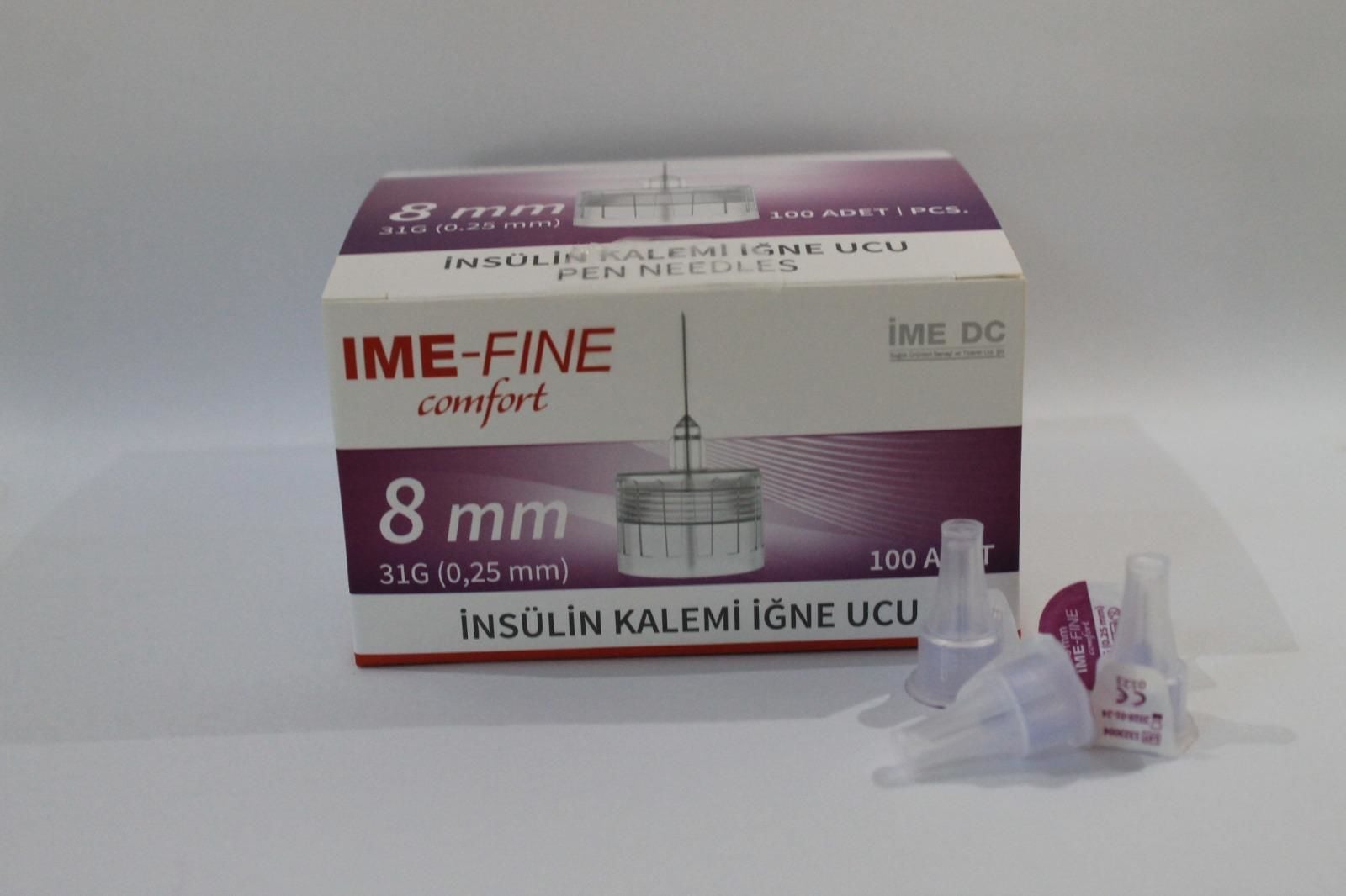 IME-FINE Comfort İnsülin Kalemi İğne Ucu 8 mm 100 Adet