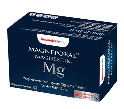SKT:10/2026 İmuneks Magneporal Magnesium 60 Çiğneme Tableti