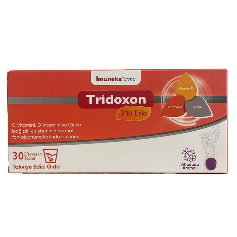 SKT:12/2026 İmuneks Tridoxon 3'lü Etki 30 Efervesan Tablet