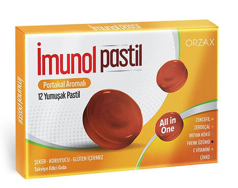 İmunol Pastil Portakal Aromalı 12 Adet