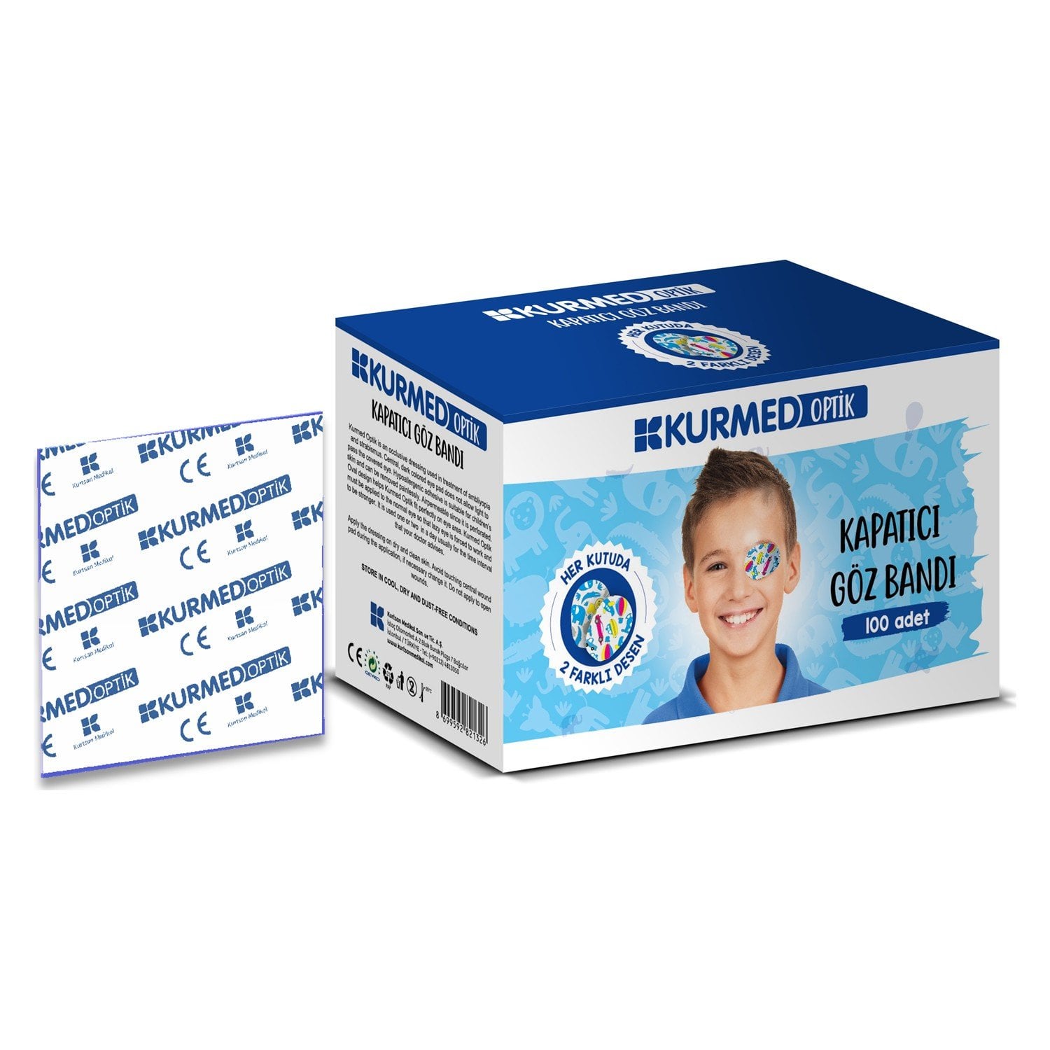 Kurmed Optik Kapatıcı Göz Bandı Erkek 100 Adet