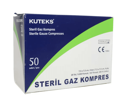 Kuteks Steril Gaz Kompres Eko 7.5 x 7.5 cm (2x25) 50'li