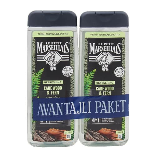 Le Petit Marseillais Men Ardıç Ağacı ve Füjer Duş Jeli 400 ml x 2