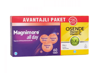 Magnimore All Day 60 Tablet + Osende D3k2 20 ml Damla - Avantajlı Paket