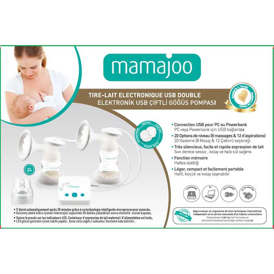 Mamajoo Usb Çiftli Elektronik Göğüs Pompası