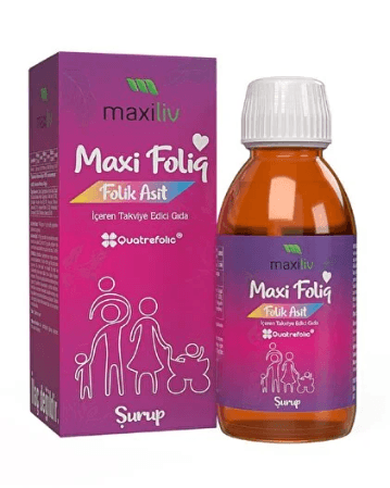 Maxiliv Maxifoliq Folik Asit İçeren Takviye Edici Gıda Şurup 150 ml
