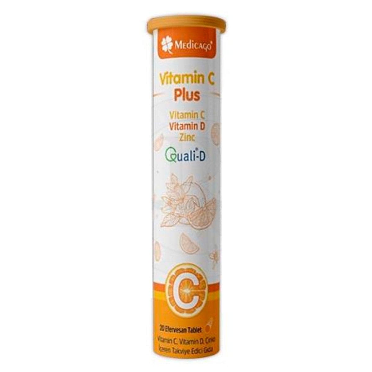 SKT:02/2027 Medicago Vitamin C Plus 20 Efervesan Tablet