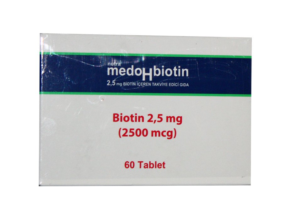 SKT:02/2027 Medohbiotin Biotin 2.5 mg 60 tablet (Saç, Cilt, Tırnak)