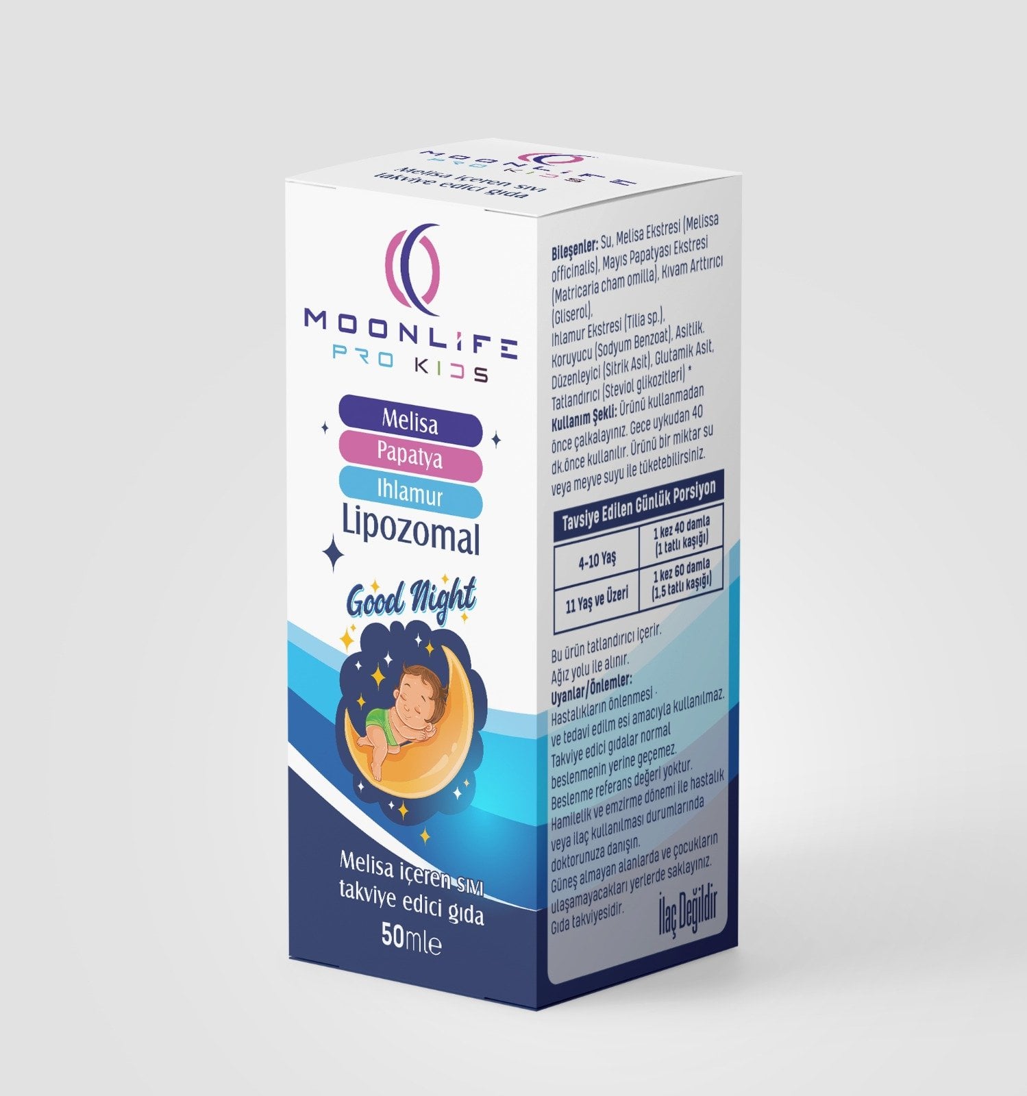 Moon Life Kids Melisa İçeren Damla 50 ml (çocuk uyku damlası)