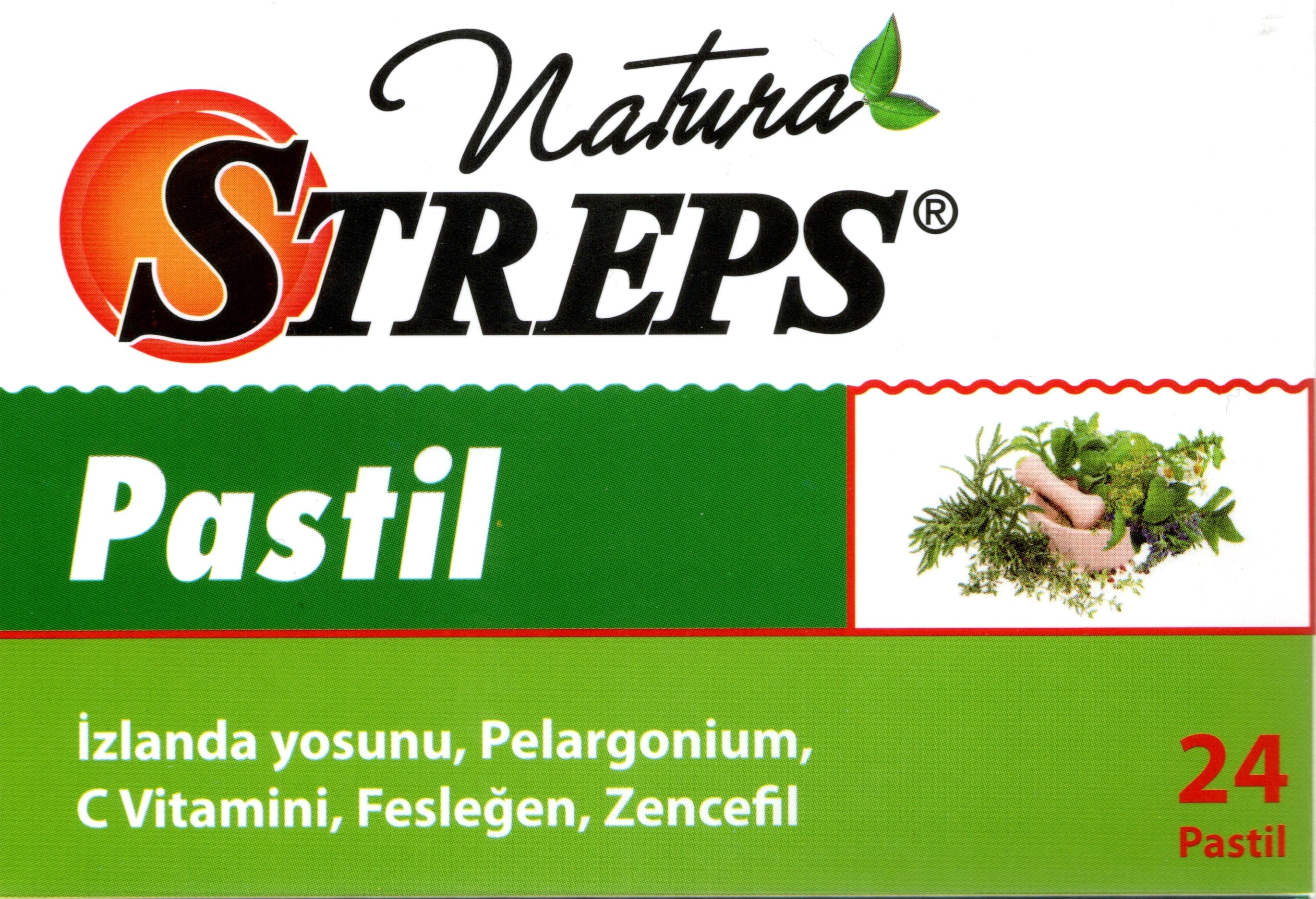 Natura Streps İzlanda Yosunu,Zencefil 24 Pastil