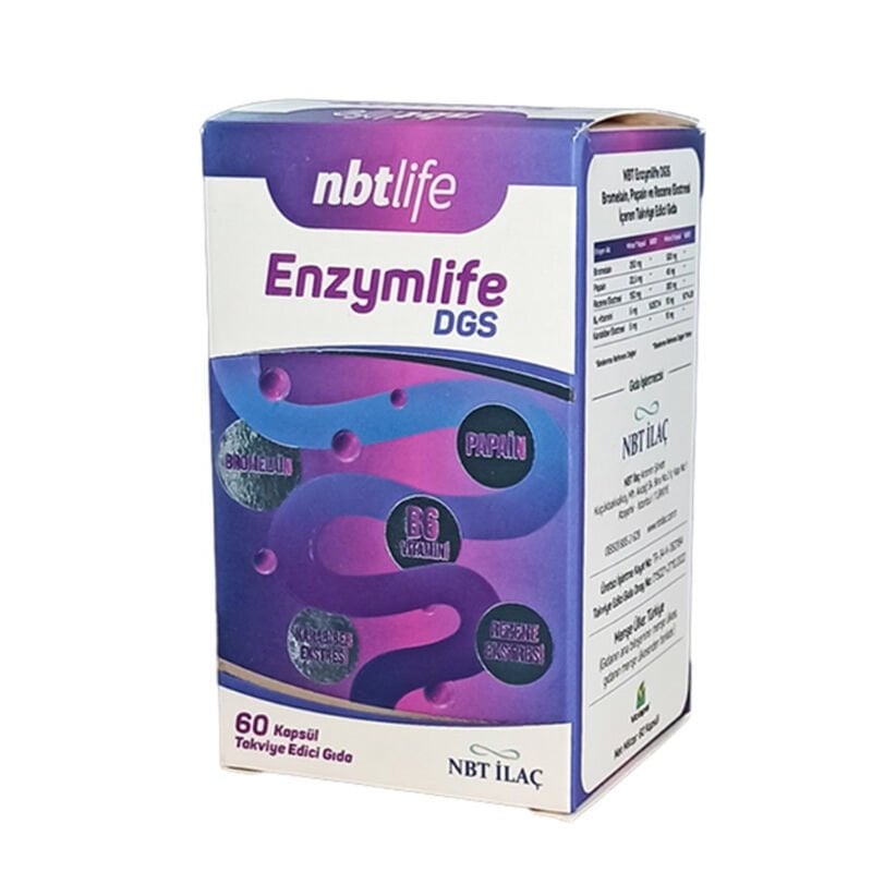 SKT:10/2026 Nbt Life Enzymlife Dgs 60 Kapsül