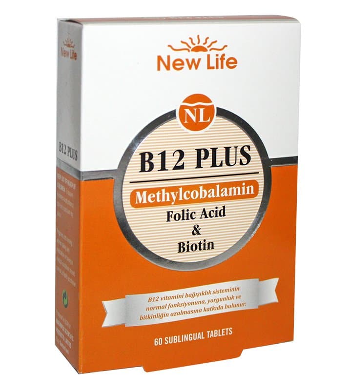 New Life B12 Plus - 60 Dilaltı Tablet - Methylcobalamin B12 Vitamini, Folik Asit ve Biotin