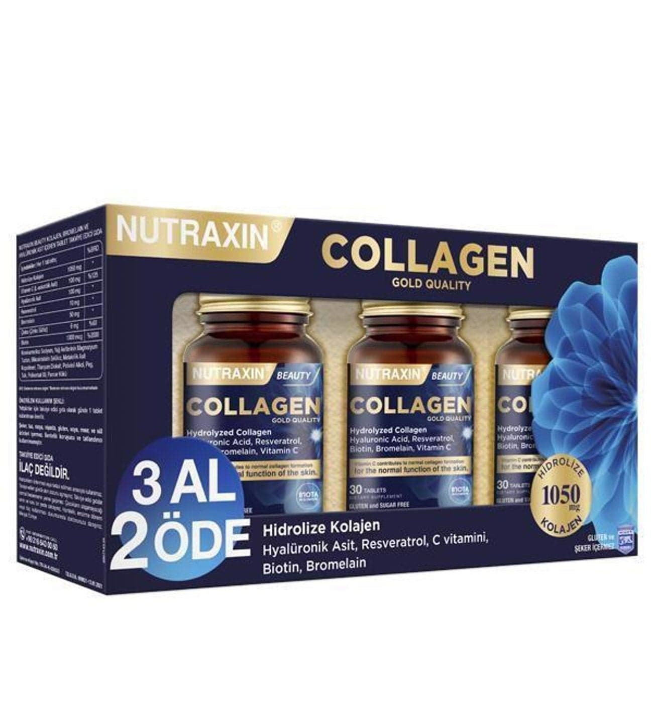 Nutraxin Gold Collagen 30 Tablet - 3 Al 2 Öde