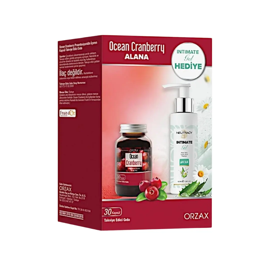 Ocean Cranberry 30 Kapsül Alana İntim Gel 100 ml Hediye