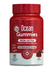 Ocean Gummies Iron Extra Çilek Aromalı 60 Adet Çiğneme Form