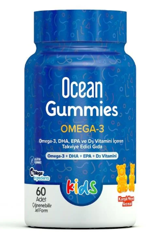Ocean Gummies Omega-3 Karışık Meyve Aromalı 60 Adet Çiğneme Form
